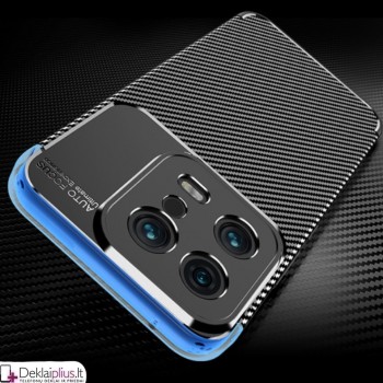 Carbon premium guminis dėklas - juodas (Xiaomi 13)